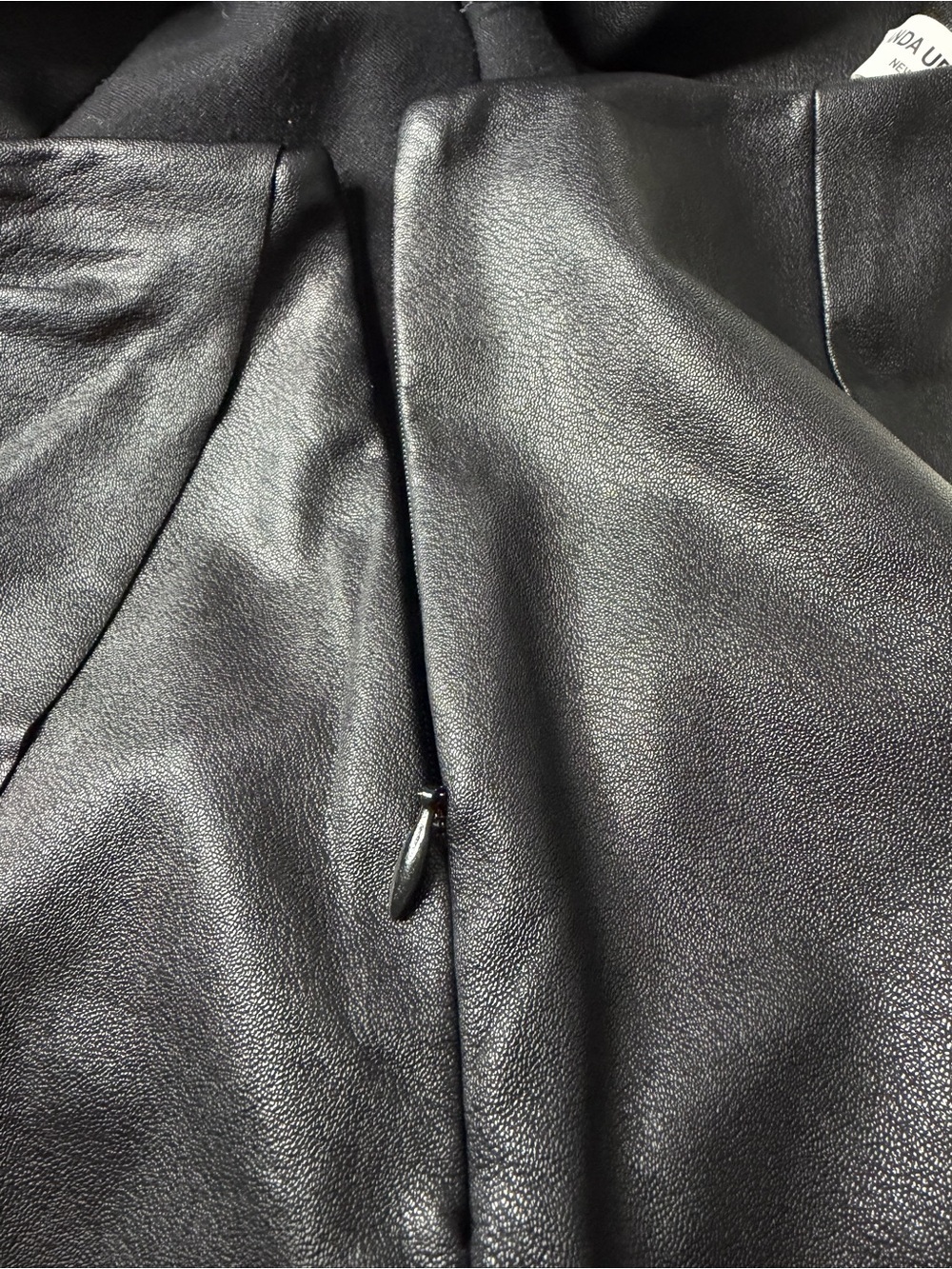 Amanda Uprichard Faux Leather Ruffle Mini Skirt P Black Preppy  Minimalist - Picture 8 of 10